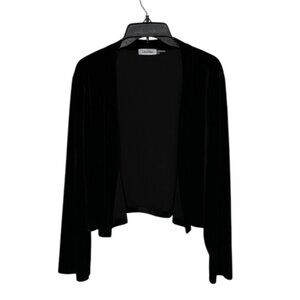 Calvin Klein Black Velvet Cropped Open Jacket Shrug Womens Size 3X